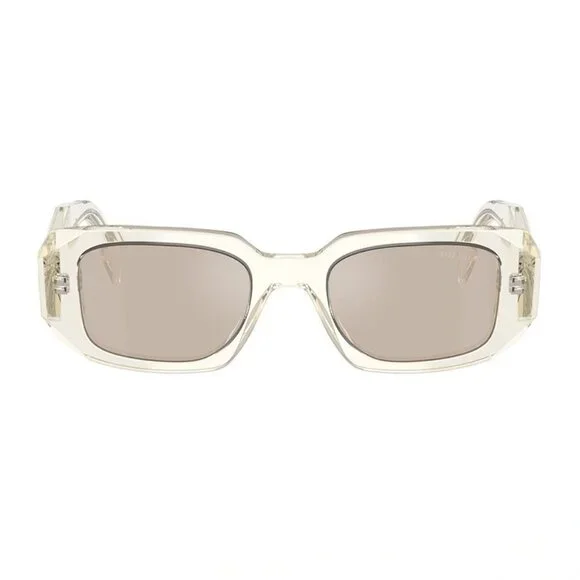 NEW PRADA RECTANGLE PR17WS 19X30N SUNGLASSES PR 17WS 19X30N PINK SPR 17W Prada PR 17WSF Rectangular Sunglasses For Women main image 4